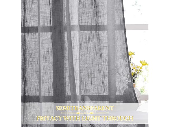 NICETOWN Linen Textured Window Curtain