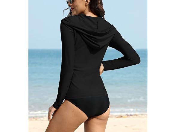 BesserBay Women (L) Half Zipper Rashguard Rash Top