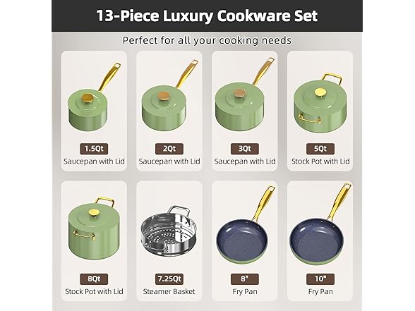 Nuwave Lux 13-Pc Cookware Set