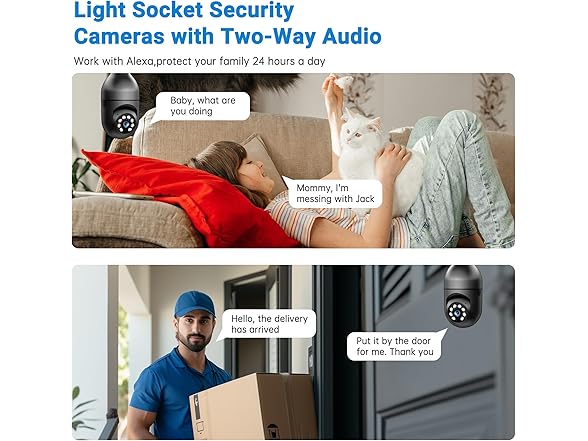 Gianteye 2K Light Bulb Security Camera