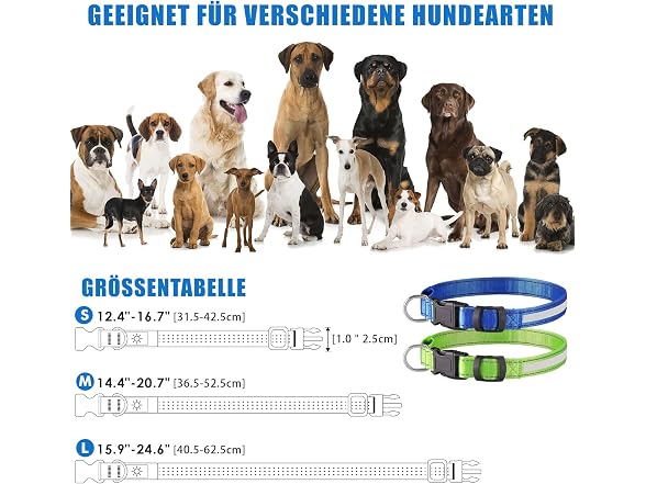Guuueoo LED Dog Collar, Light Up Dog Collars 