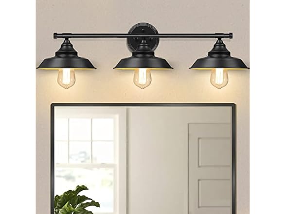 BesLowe 3-Light Vanity Light Fixture, Black