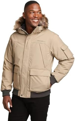 Eddie Bauer Men's Superior Down Bomber Jacket, Light Khaki, Medium