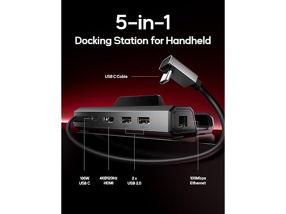 JSAUX 5-in-1 Docking Station for Steam Deck/ROG Ally X/Legion Go