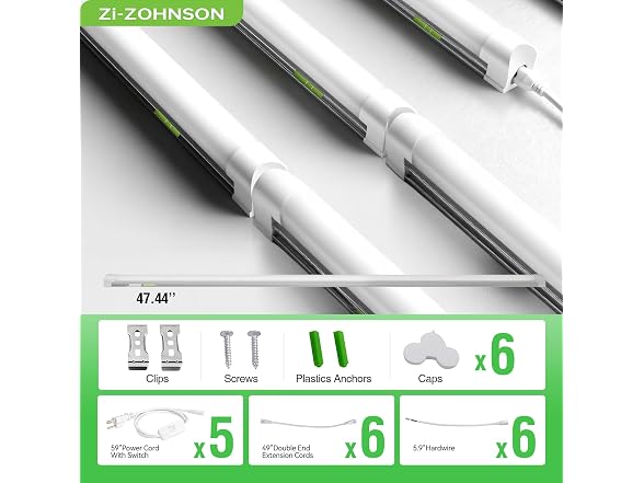 Zi-ZOHNSON Dimmable LED Shop Lights 4FT