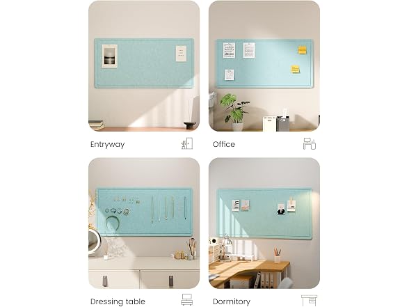 Fluxynara Foldable Felt Bulletin Board 35x17.5 Blue