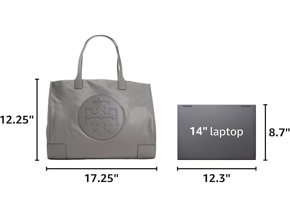 Ella Logo Tote Nylon Leather Handbag