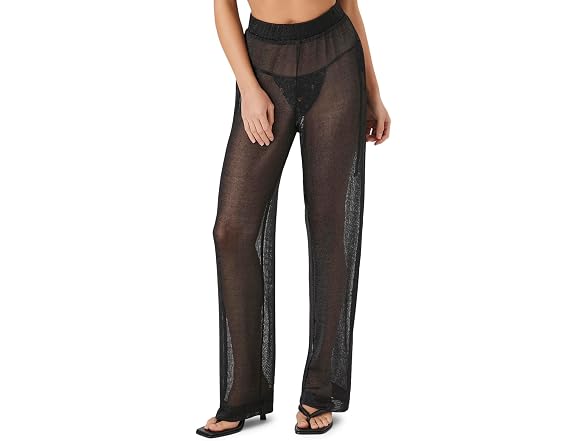 Forever 21  (XS) Sheer High-Rise Pants Black