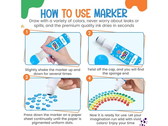 16-Pack Dot Markers w/ Activity Sheets
