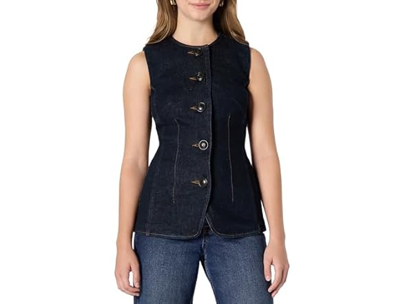 Amazon Essentials Womens RegularFit ButtonDown Denim Vest
