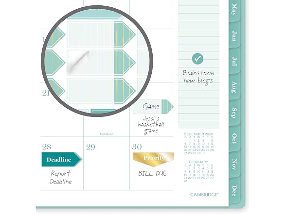 Mead Cambridge 2027 Planner, Weekly & Monthly, 5.5" x 8.5", Glimmer (1843-200-27)