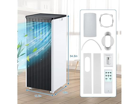 GustoWave 3-in-1 Portable Air Conditioner- 350 Sq. Ft