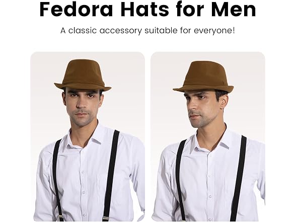 Young Love Men (L) Fedora Classic Short Brim Hat