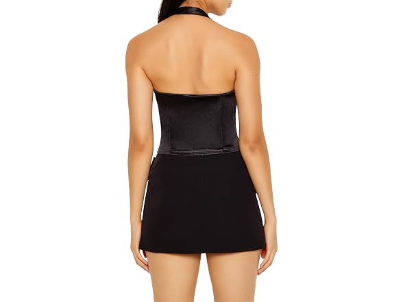 Forever 21 Women (XL) Satin Halter Crop Azalea Top