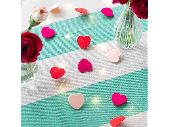 Talking Tables Heart Felt String Lights Decorative Garland
