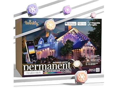 $129.99, Was $299.99, 56% Off! Twinkly Permanent Outdoor Lights, Smart RGB + CCT dealfomo