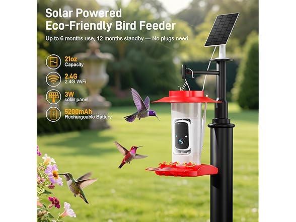 INKCKU Hummingbird Feeder with Camera