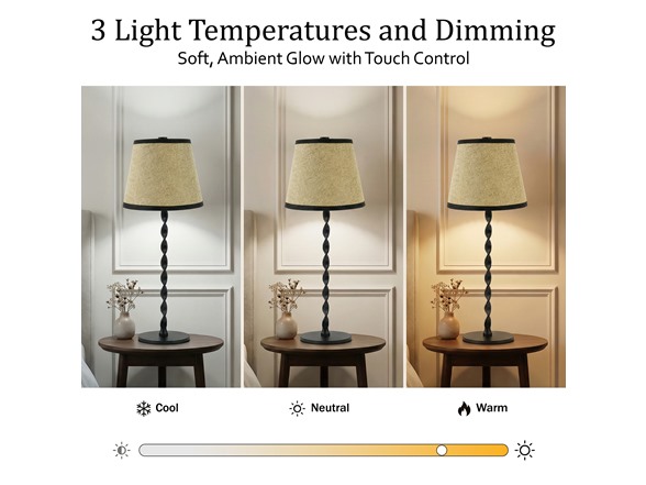 Twist Stem Black Tan Shade Lamp