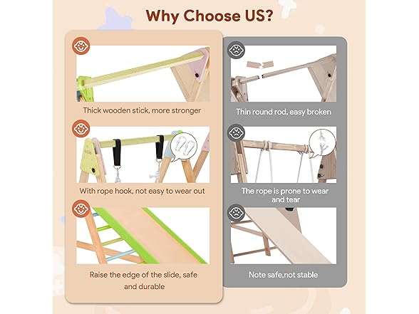 CoziBB 7 in 1 Indoor Jungle Gym for Kids