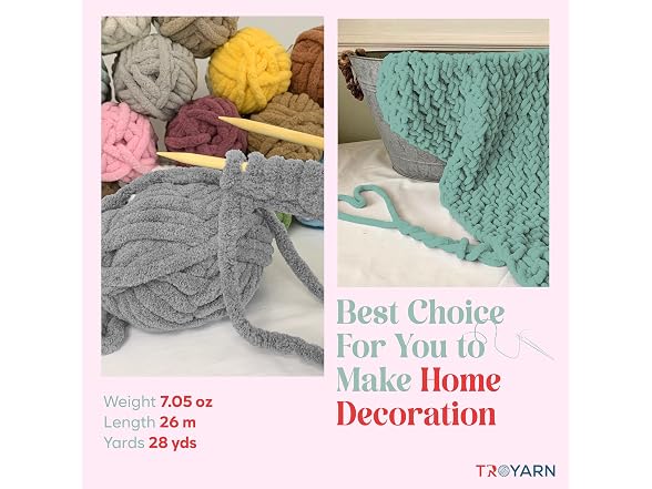 Chunky Chenille Yarn by Troyarn,Super