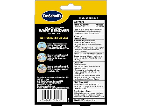 Dr. Scholl’s Clear Away Wart Remover Hydrogel Bandages for Fingers and Toes - Clinically Proven Effective Wart Removal and Cushioning Pain Relief, Comfortable Multi-Day Coverage Patches - Gallery 9