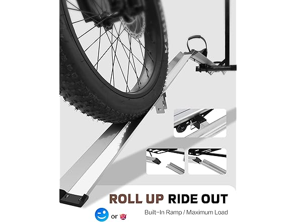 Young Electric Hitch Mount Single Bike Rack with Ramp for El (Open Box)