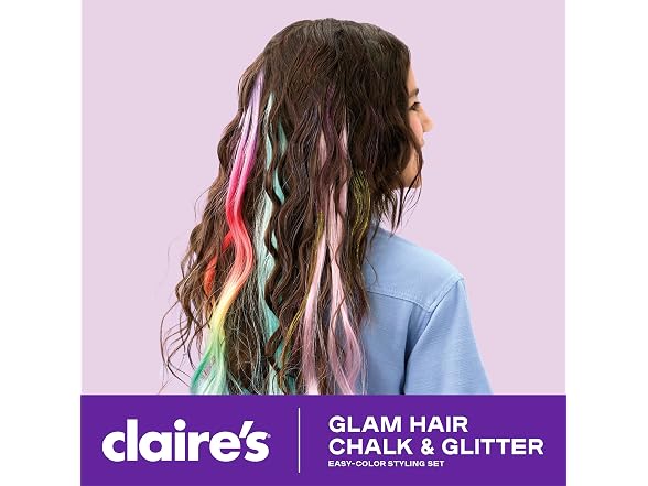 Claire's Hair Chalk & Glitter Styling Kit, 13-Piece
