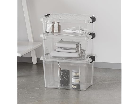 Superio Clear Storage Box 49 Quart 10 Pack