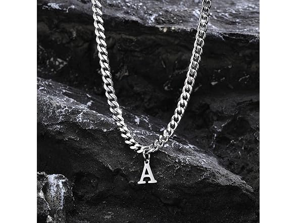 Stainless Steel Initial A-Z Necklace (W)