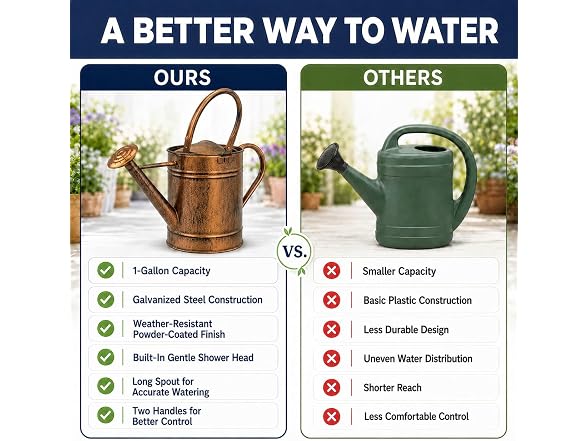 Gardenised 1-Gallon Copper Watering Can