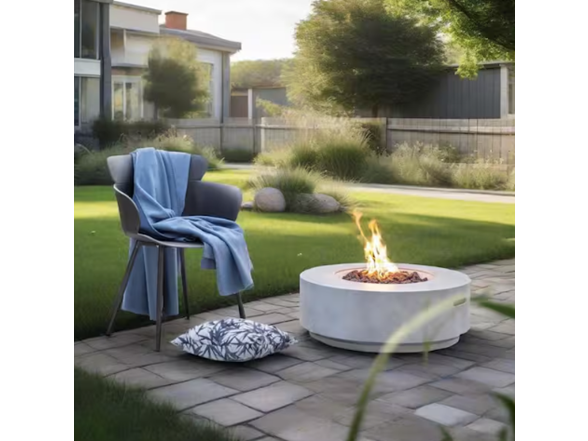 30" Light Gray Concrete Propane Table