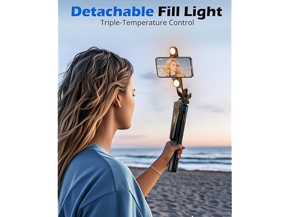 UBeesize 64'' Extendable Selfie Stick Tripod with Light & Remote
