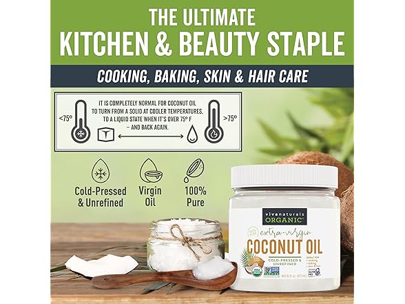 Viva Naturals Organic Coconut Oil, 16 fl oz