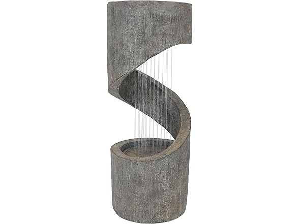 Sunnydaze Showering Spiral Electric Water Fountain with LED Light