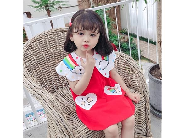 CuteOn Girls (3T) Dress Toddler Baby Rainbow Dress