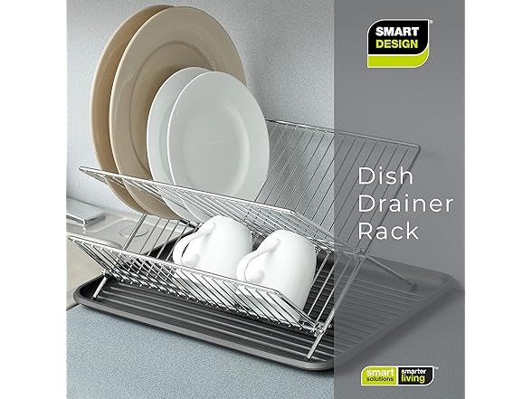 Smart Design Folding Dish Drainer Rack