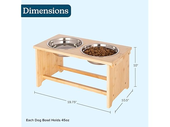 Elevated Dog Bowls w/ Bamboo Stand
