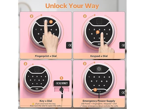 GOLDENKEY Fingerprint Safe