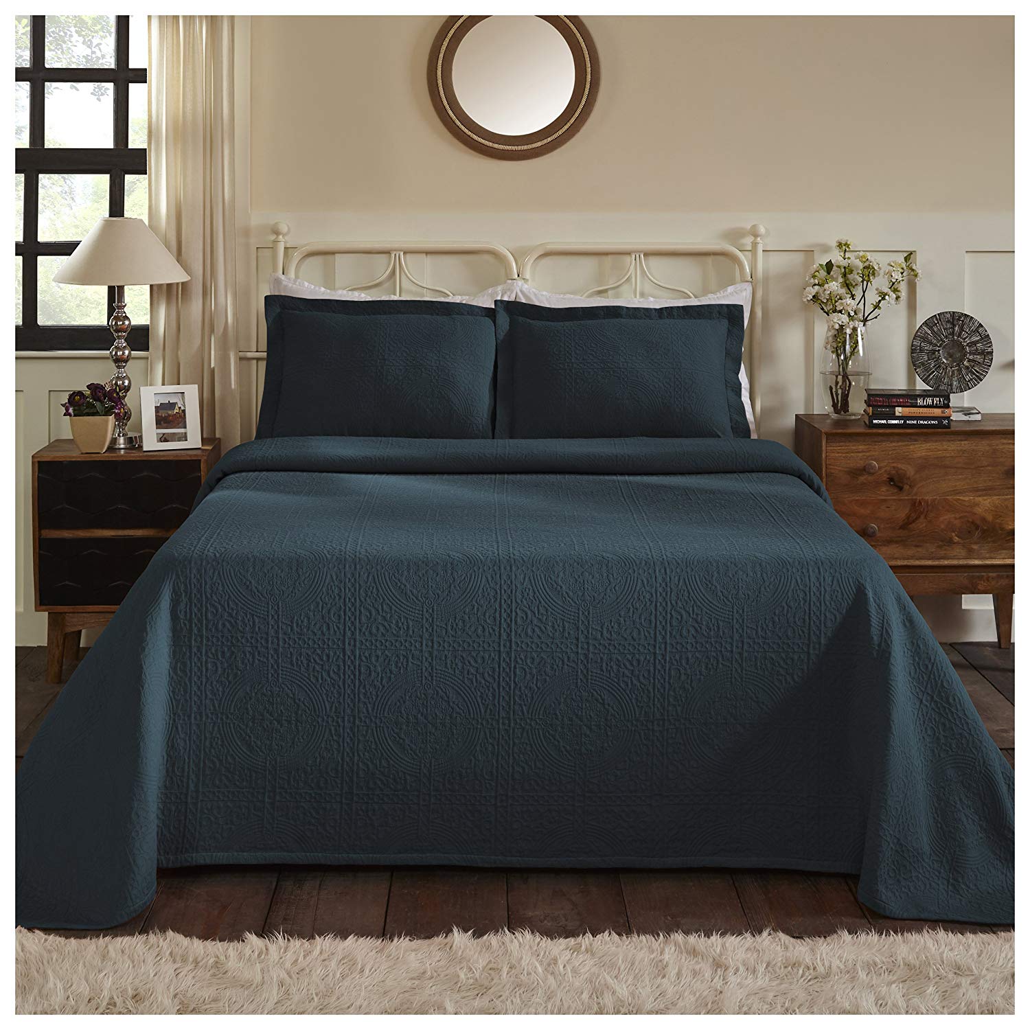 Superior 100% Cotton Medallion Bedspread with Shams - Gallery 13