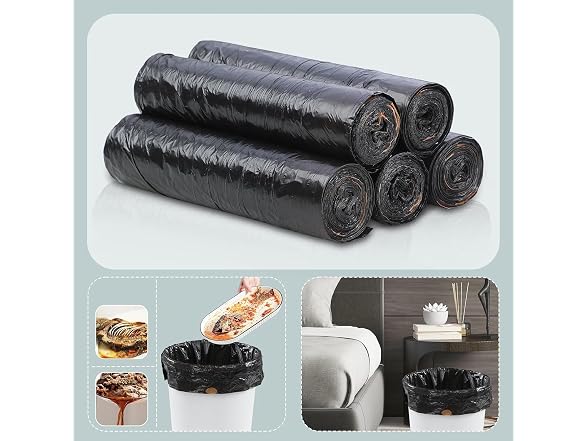 MOPUP GAR-110 5 Rolls 75pcs Drawstring Trash Bags
