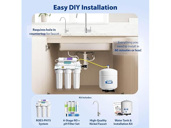 APEC 6-Stage Alkaline RO System 75 GPD