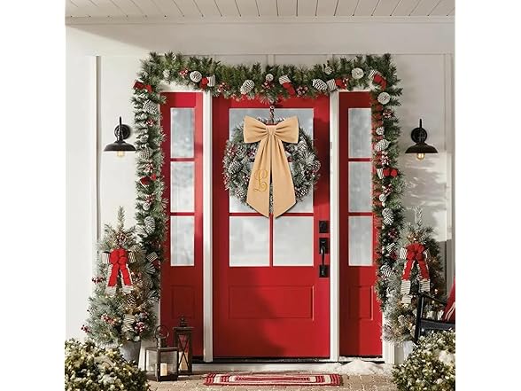 Yicentdp 2 Pcs Burlap Wreath Sash