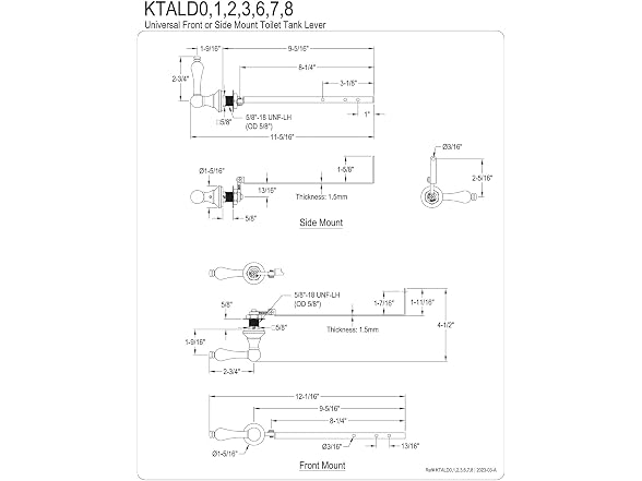 Kingston Brass Kingston KTALD7 Front/Side Mount Toilet