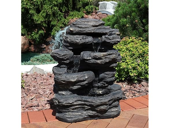 Sunnydaze Decor Rock Falls Fountain Grey - Gallery 4