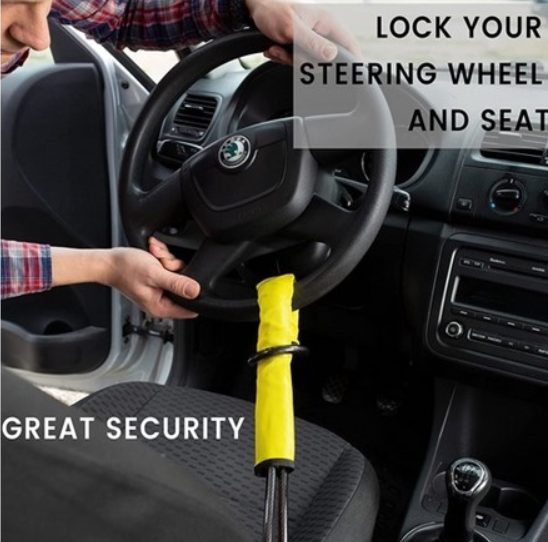 Zone Tech WL0007 Steering Wheel Lock Seat Lock Belt - Gallery 4