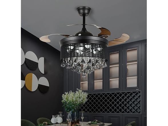 JSDTAN 42'' Modern Crystal Ceiling Fan