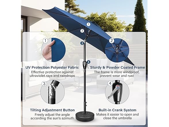 Simple Deluxe 7.5ft Patio Market Yard Umbrella