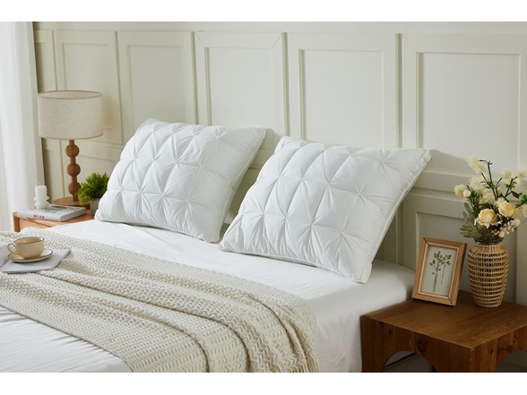 Gusseted Down Alternative Cotton Pillow, 2 Pack