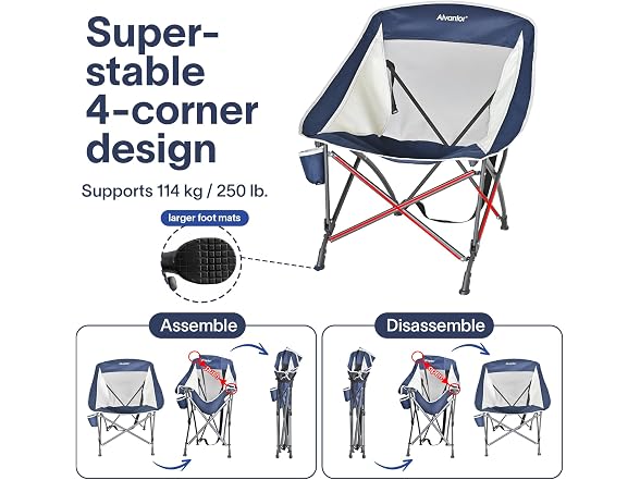 Alvantor Folding Camping Chair with Breathable Mesh - Gallery 7
