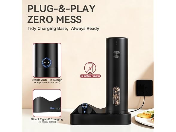 Safashy Electric Salt and Pepper Grinder Set